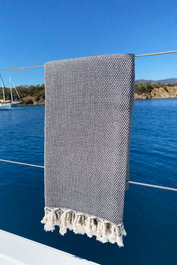 Mijölnir Likya Toalla de Playa Fouta Blanco y Negro